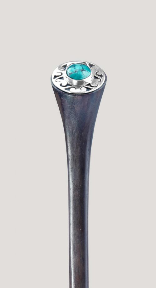 Palo para el pelo con turquesa y plata. ¡Equilibrio y armonía en tus peinados!