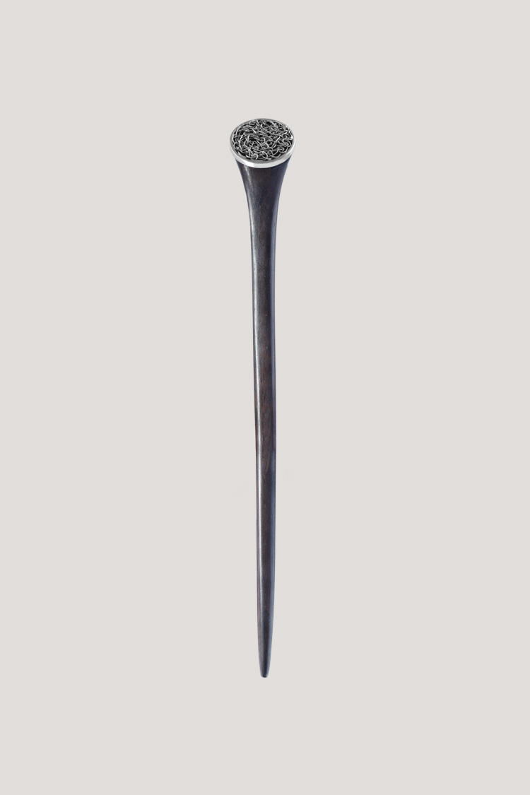 palo para el pelo de plata redondo con filigrana palo para el pelo de plata redondo con filigrana