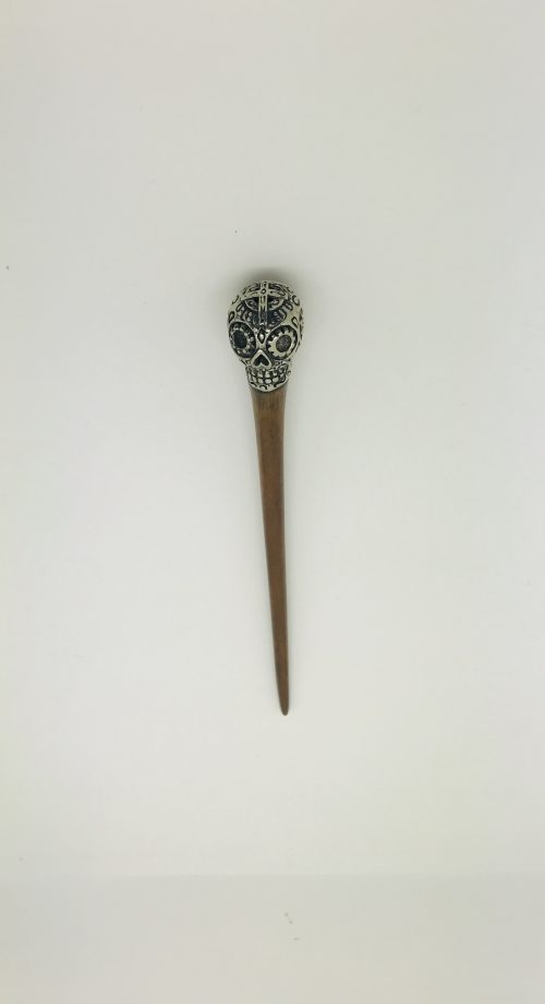 palo para el pelo con calavera mexicana