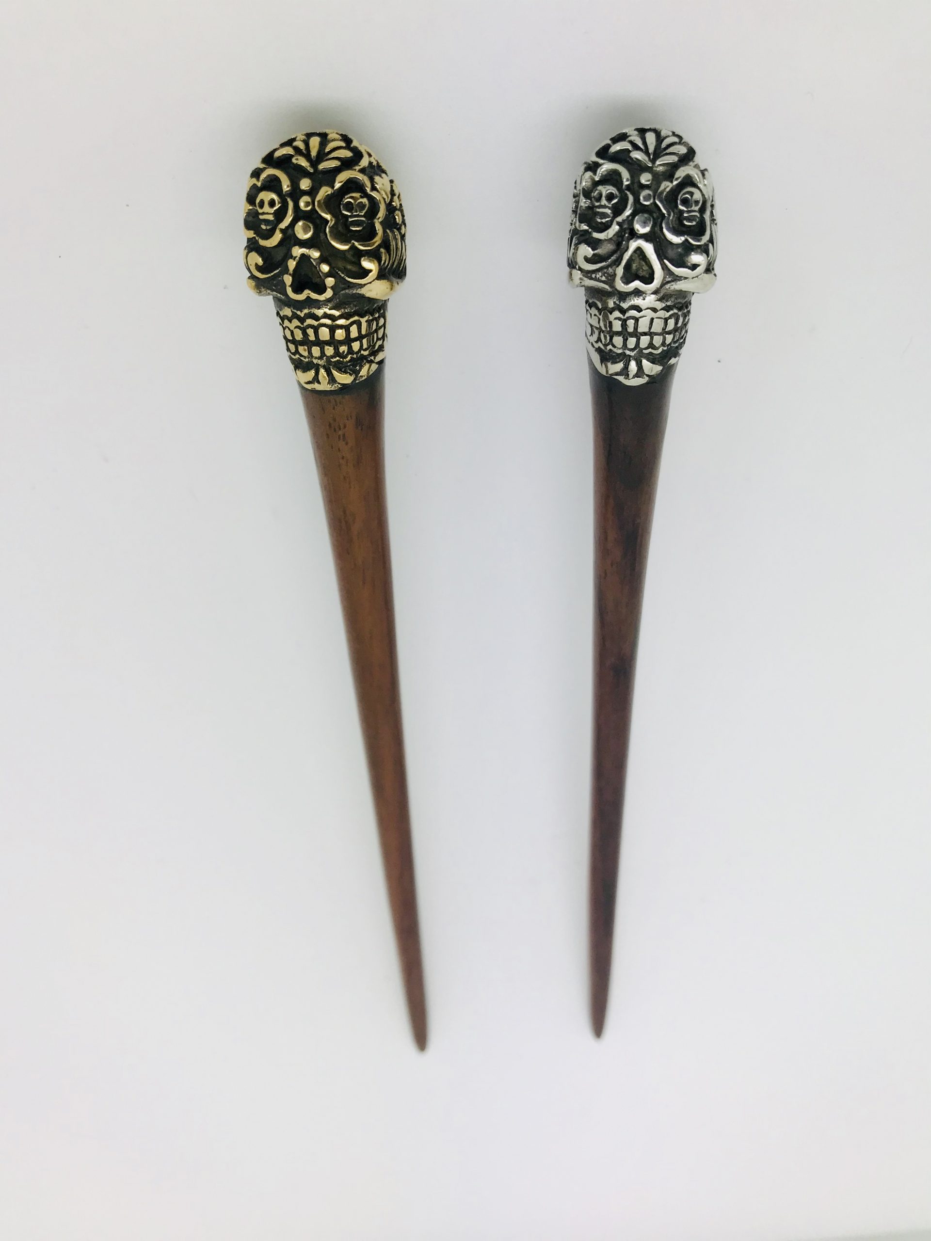 palo calavera catrina plata palo para el pelo con calavera catrina