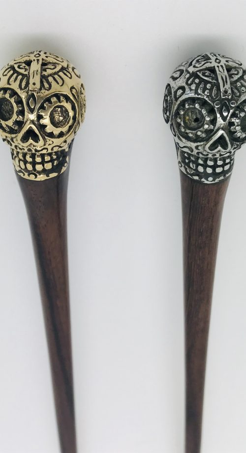 palo para el pelo calavera mexicana y cruz