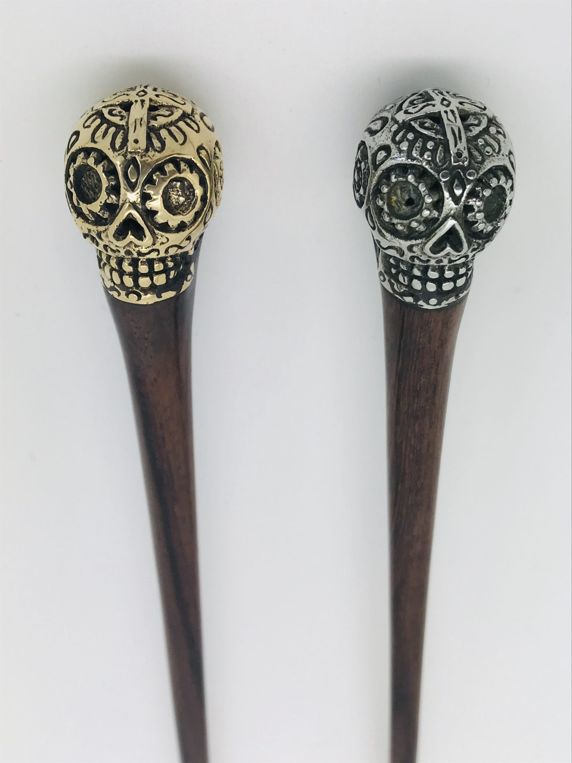 palo calavera mexicana bronce palo para el pelo calavera mexicana y cruz