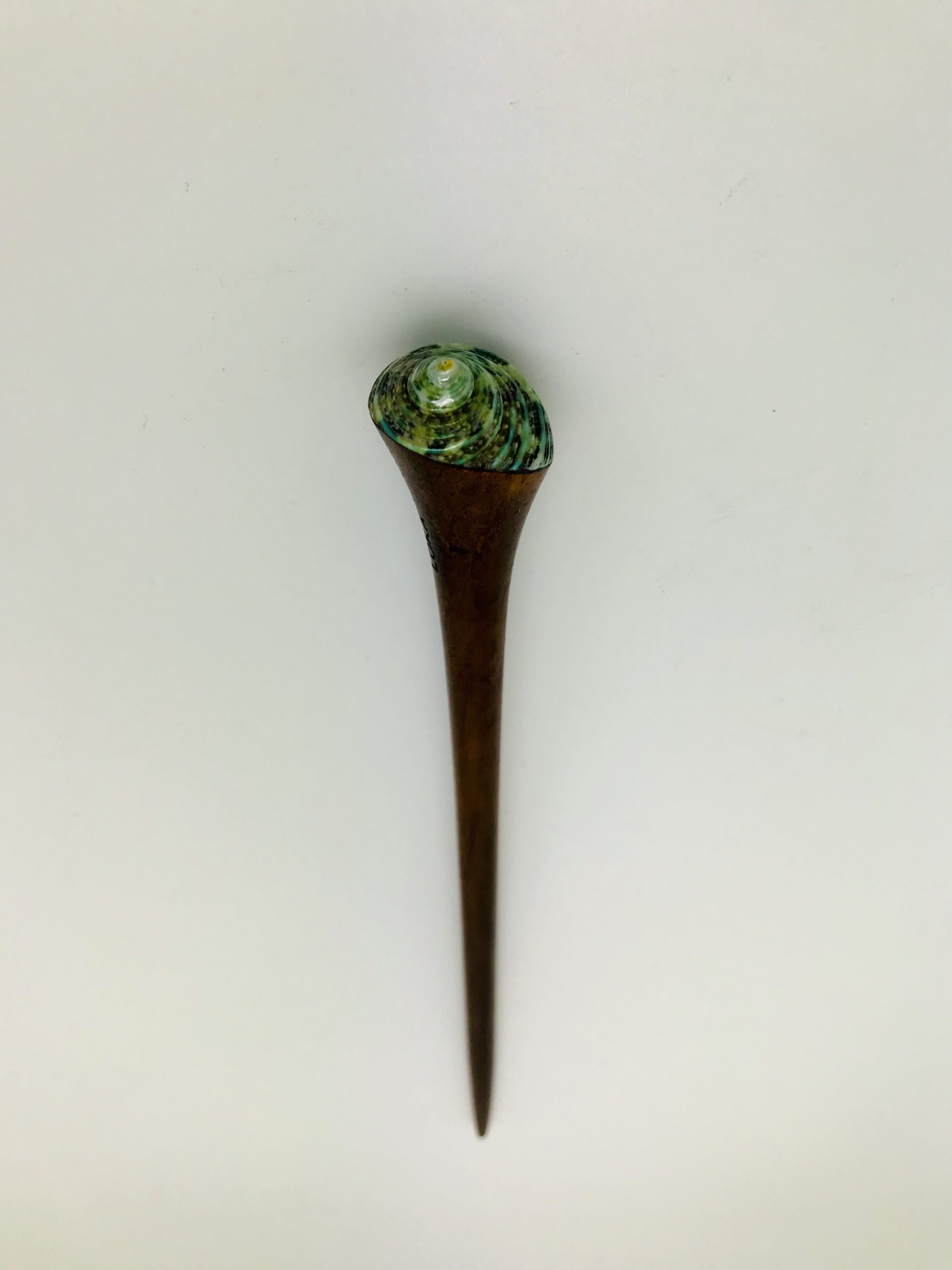palo green shell palo para el pelo de madera con concha verde